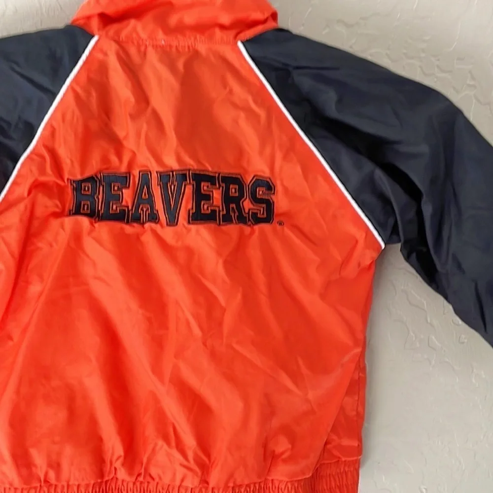 🌿Final Sale Beavers Orange &‎ Black Zipup Hooded Windbreaker Jacket